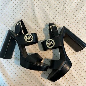 Michael Kors Platform Black logo heels